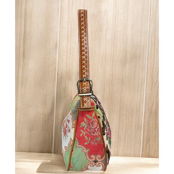 Vintage Isabella Fiore Floral Brocade Beaded Leila-Marissa Hobo Bag - Picture 3 of 11